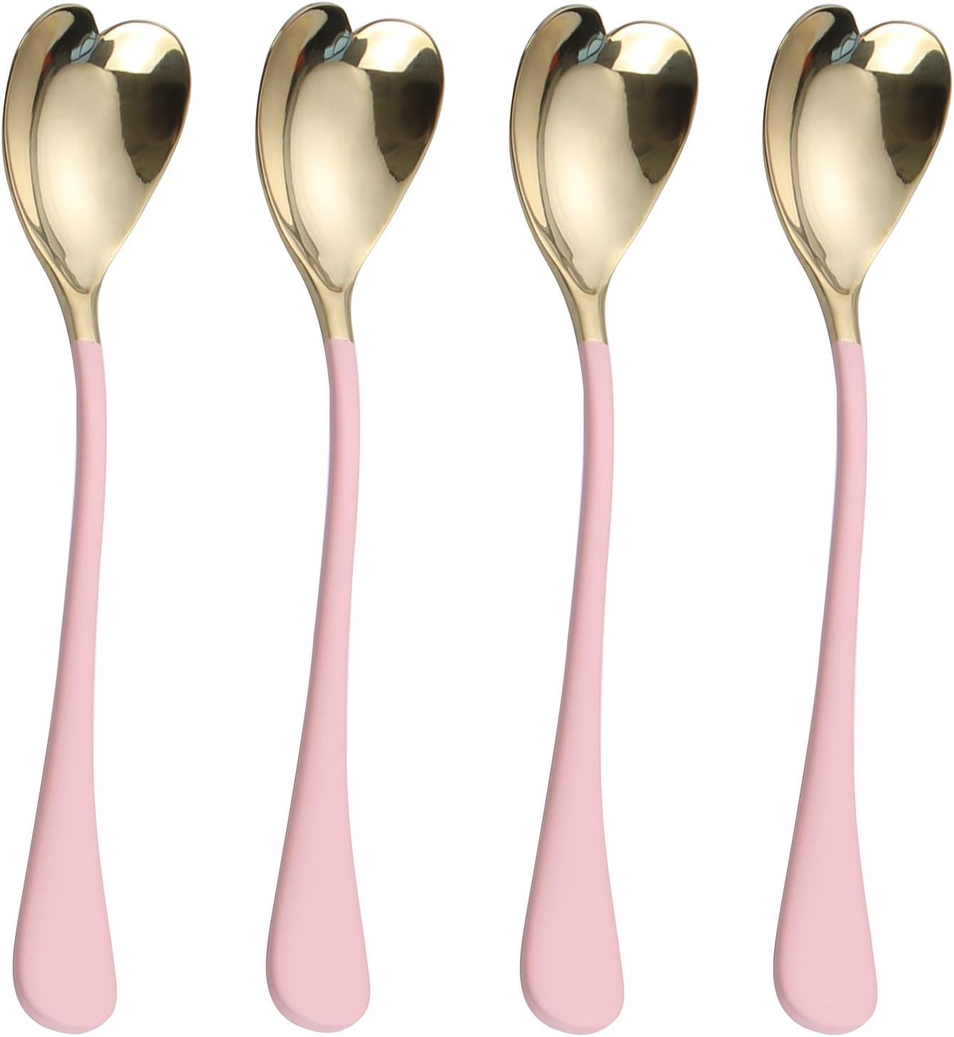 Mini Coffee Spoons, heart shaped, 4.9-inch18/10 Stainless Steel Spoon Set, set of 6
