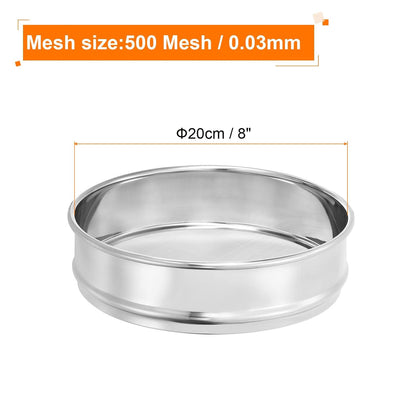 PATIKIL 40 Mesh Lab Sieve, 8" Diameter Test Sieve 304 Stainless Steel Wire Cloth (0.45mm) for Industrial Laboratory - Colors B