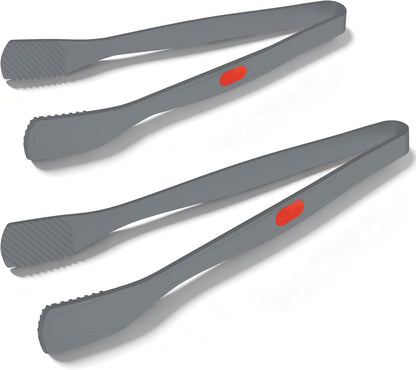 Beijiyi Kitchen Tongs for Cooking, 9" & 12" Set, Silicone Cooking Tongs with Silicone Tip for Nonstick Cookware, 600°F Heat Resistant, Stainless Steel Core, Great for Grilling and Serving Food (Black)
