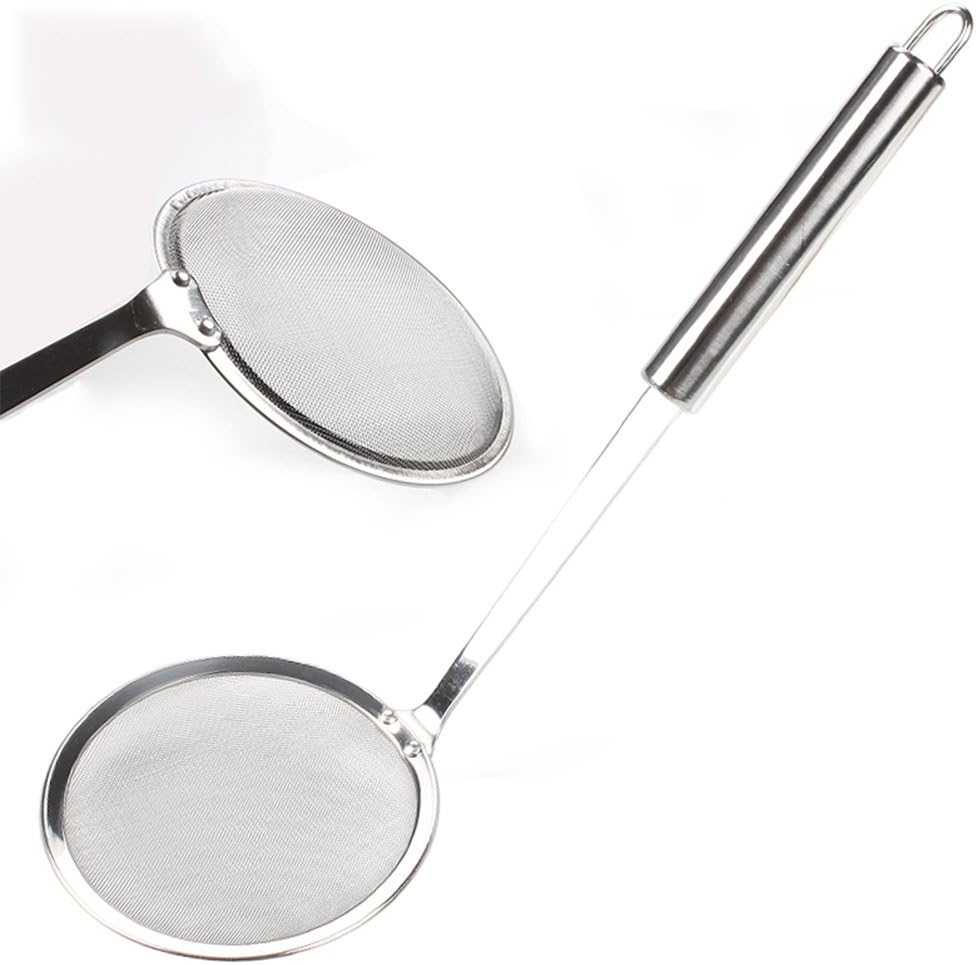 Hot Pot Fat Skimmer Spoon - Stainless Steel Fine Mesh Strainer for Skimming Grease and Foam