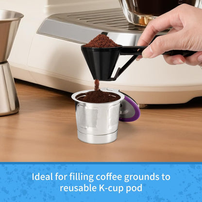 Measuring Scoop with Funnel for Filling Water Bottles with Protein Powder Milk Powder Filling Resuable K Cup Coffee Capsule with Coffee Grounds