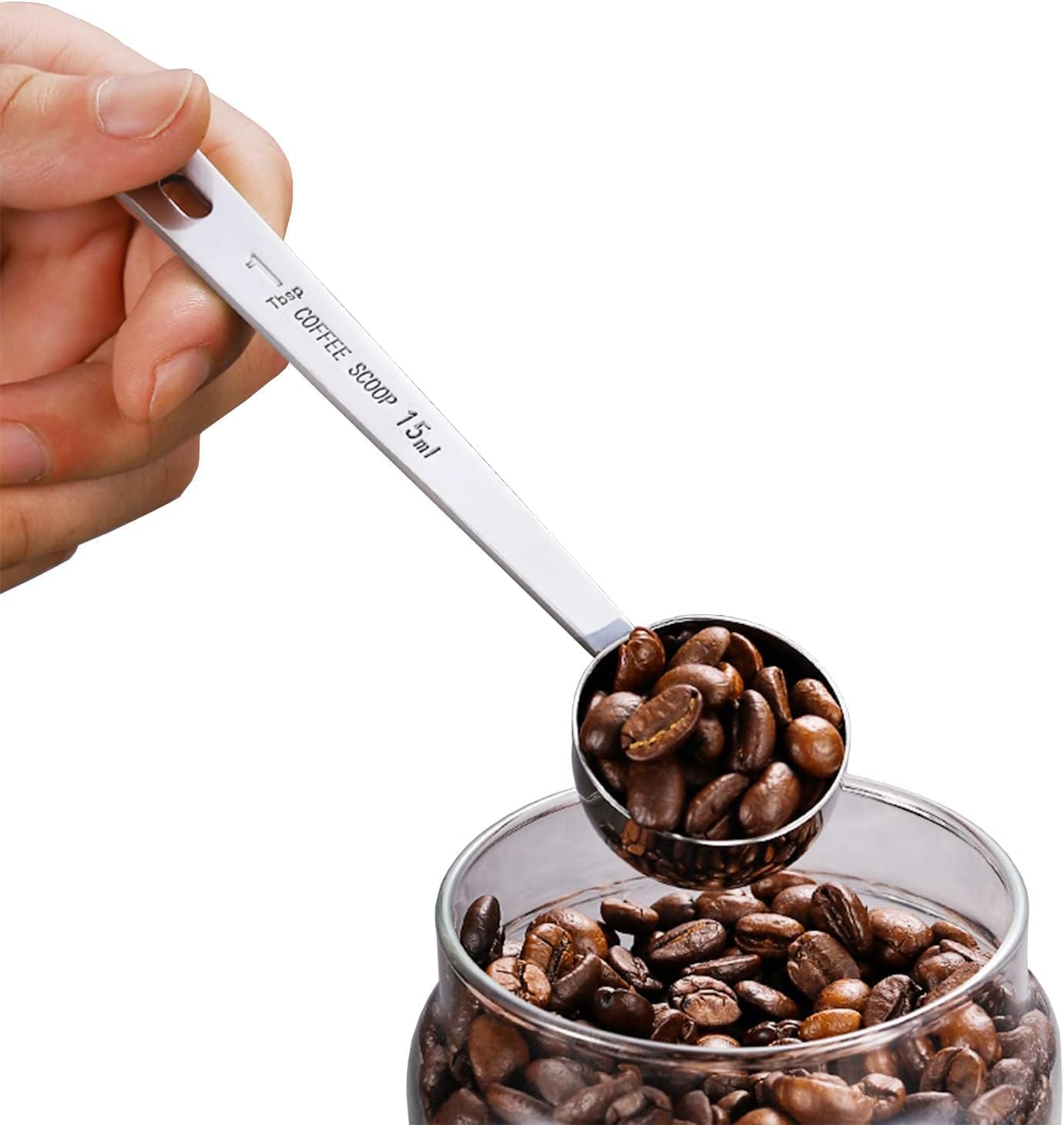 Stainless Steel 1 Tablespoon Measuring Coffee Scoop Spoon, Set of 1