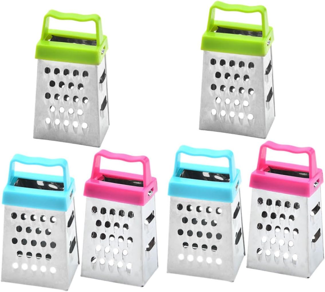 PRETYZOOM Mini Stainless Steel Cheese Grater Box with Non-Slip Handle Multipurpose Hand Grater for Cheese Garlic Ginger and Vegetable Slicing Compact 2.63 Inch Kitchen Shredder Set of 30