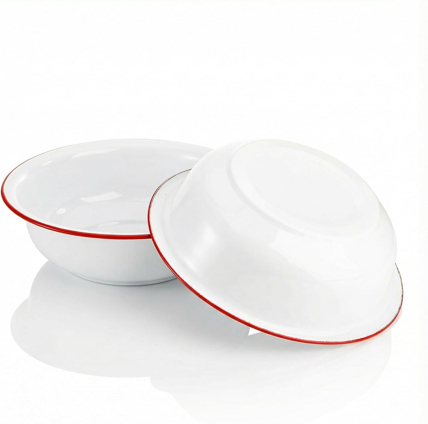 Elsjoy 2 Pack 3 Quart Large Enamel Bowl, 11 Inch Vintage Enamel Mixing Bowl, Kitchen Enamelware for Fruit, Salad, Pasta