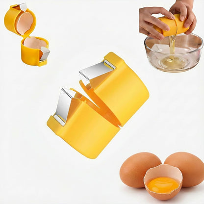 Premium PP Egg Shell Opener & Egg Cracker, Multifunctional Egg Peeler & Egg Opener Tool for Raw Eggs, Quick Clean Crack Egg Opener for Home Kitchen Gadgets (Yellow)