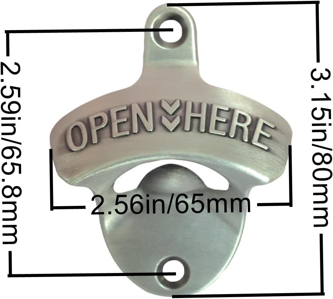 Vintage Copper Bottle Cap Opener Wall Mount, Retro Beer Bottle Opener with Screws for Homes Kitchen (Pack of 2)
