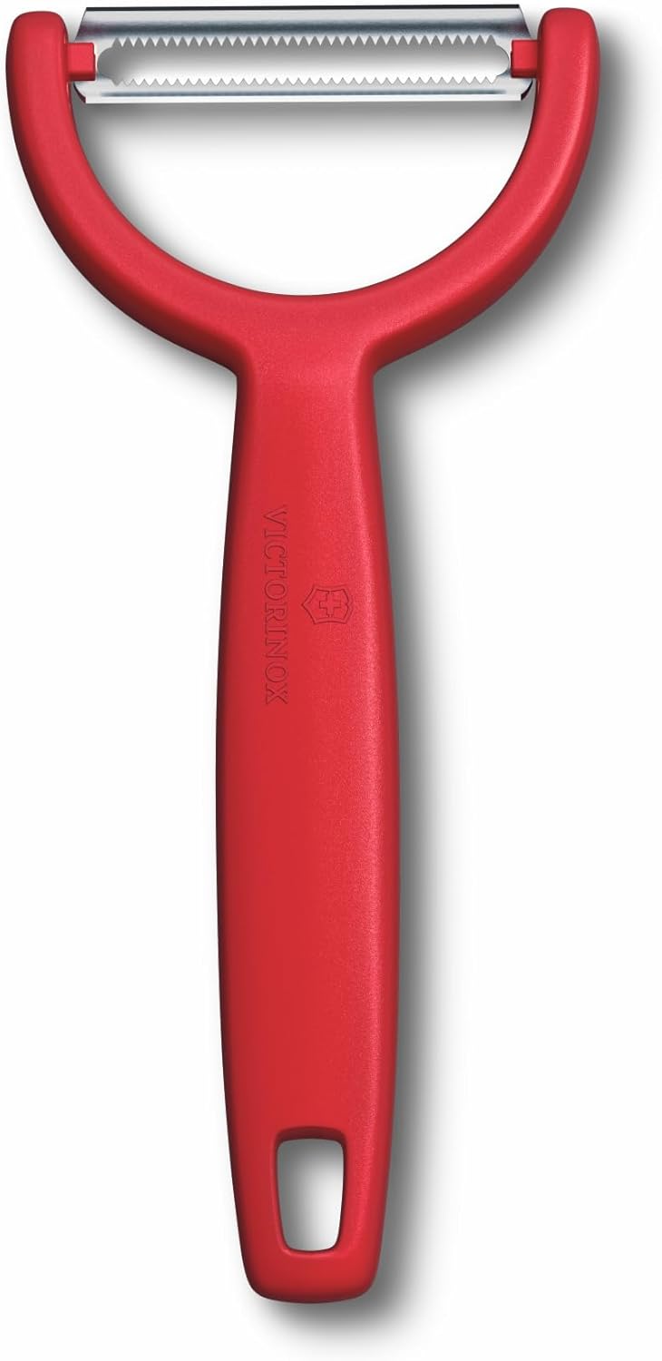 Victorinox Ypso Peeler for Vegetables, Fruits, Serrated Edge, Extra Sharp, Swiss Made, Black