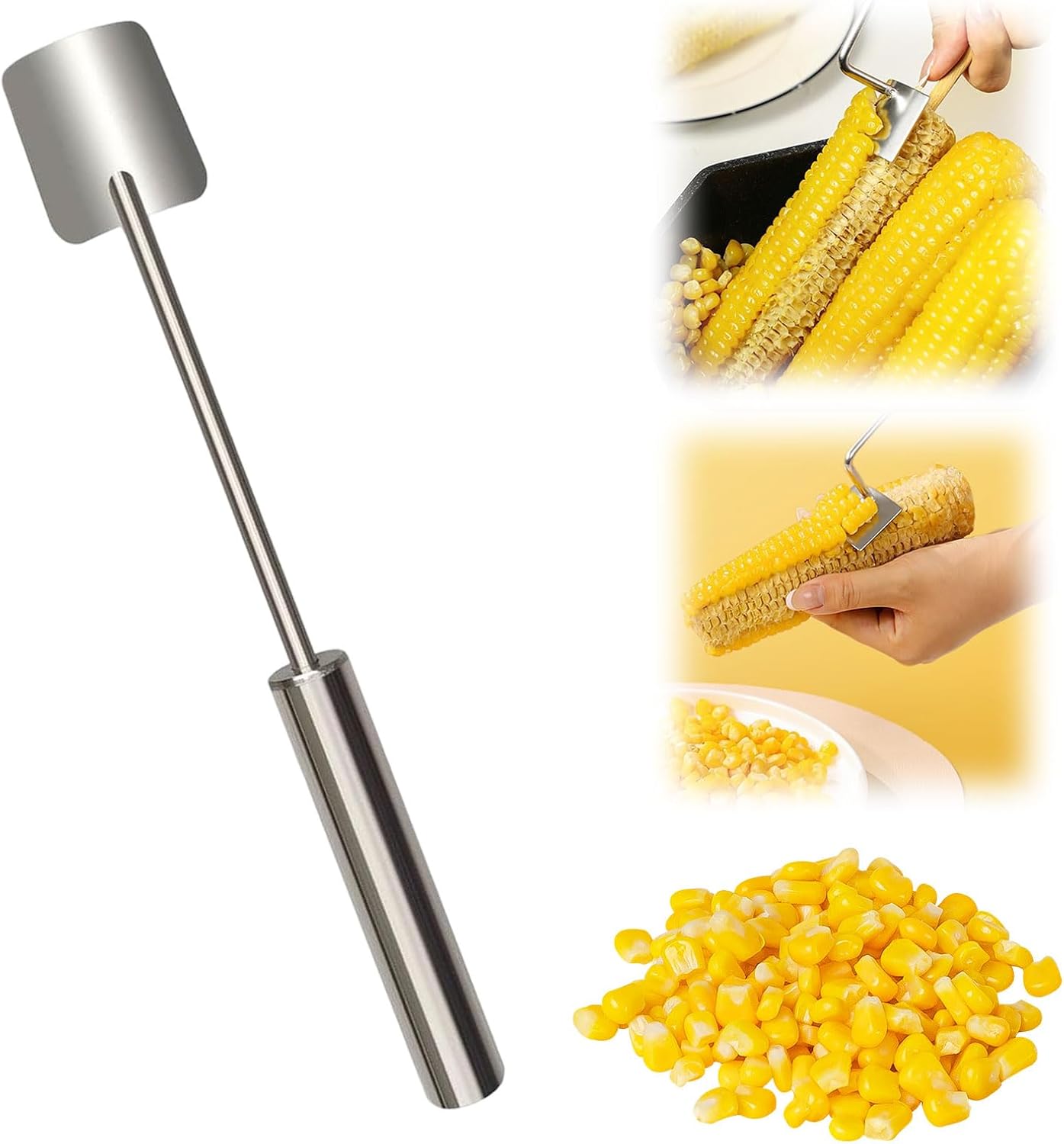 Corn Peeler for Corn on The Cob, 2025 New Stainless Steel Corn Cob Stripper Tool, Easy Clean Corn Cutter Remover for Home Kitchen Gadget (1 Pack)
