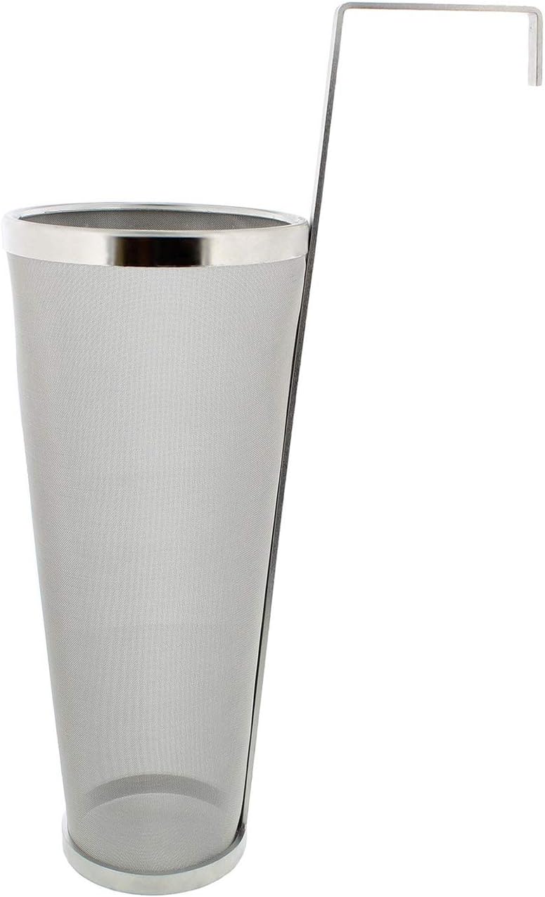 Brewing Hopper Spider Strainer, ProMaker Stainless Steel 1 Gallon 300 Micron Mesh Cartridge Hop Spider Beer Hops Filter Homebrew Hops Beer Tea Kettle Brew Filter (5.3 X 16 Inch)