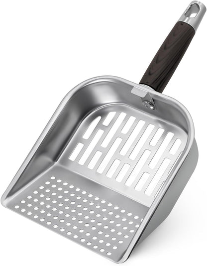 Griddle Scoop for Blackstone with a Any-Edge Hook, Stainless Steel Griddle Portable Food Mover for Stir Fry and Move Food, Classic Grill Shovel