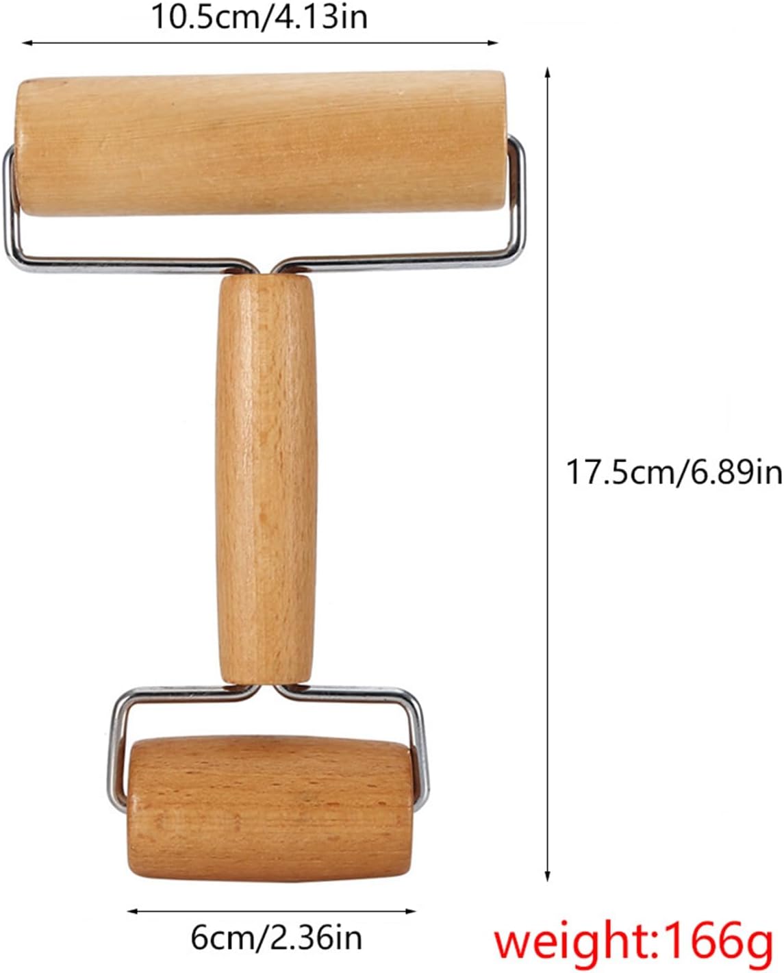Small Rolling Pin, Pizza Dough Roller, Non Stick Wood Pastry Roller, Kitchen Wooden Rolling Pins for Baking Cooking Cookie Bread Tortilla Dumpling Fondant Clay (Style 2)