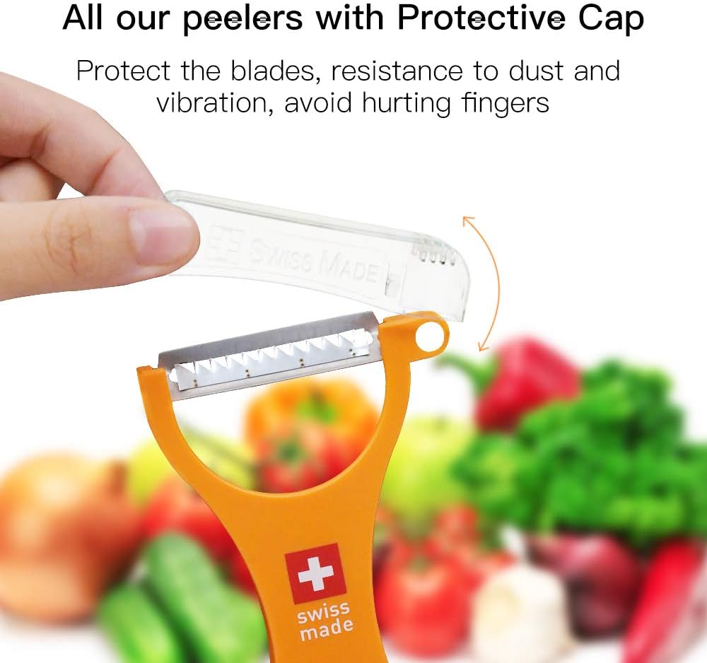 Original Swiss Made Peeler Vegetable&Fruits stainless steel blade Peeler for kitchen (BLACK-Thick skin Peeler)