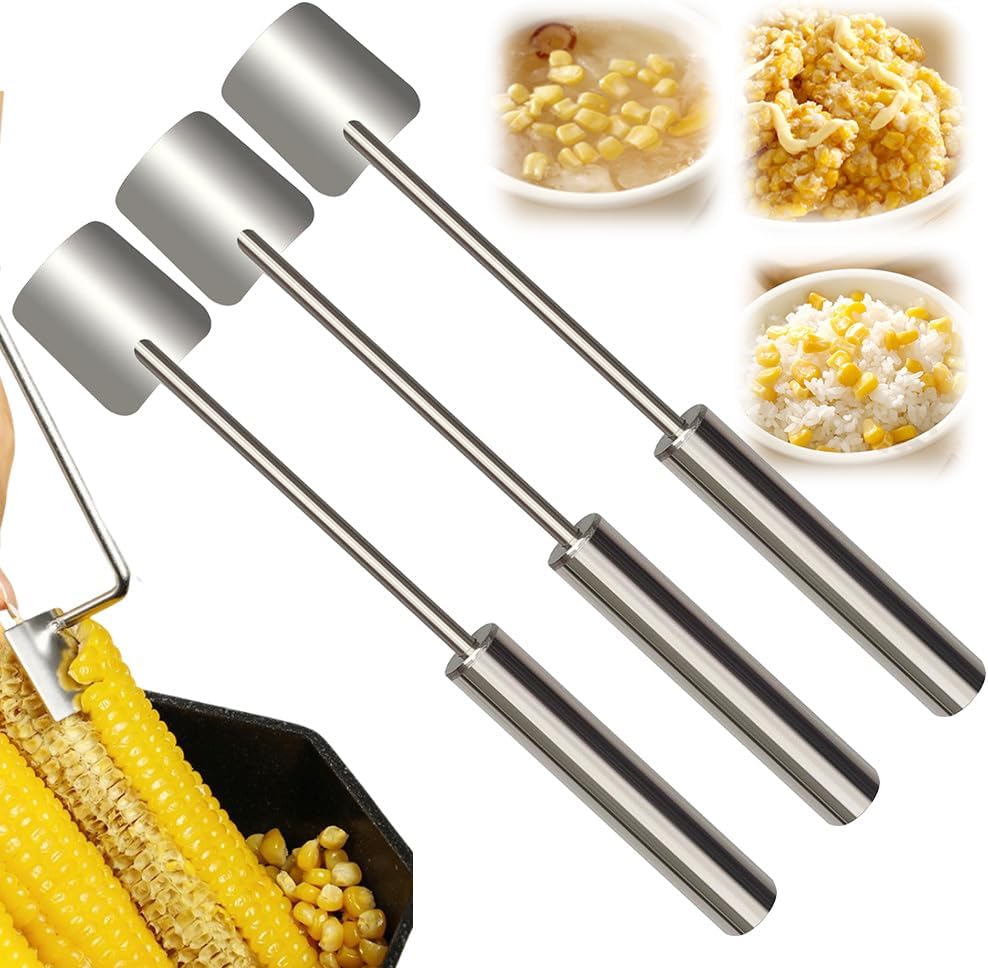 Easy Clean Corn Cob Peeler, 2025 New Corn Peeler for Corn on the Cob, Long Handle Stainless Steel Corn Stripping Tool for Home Kitchen (1 PCS)