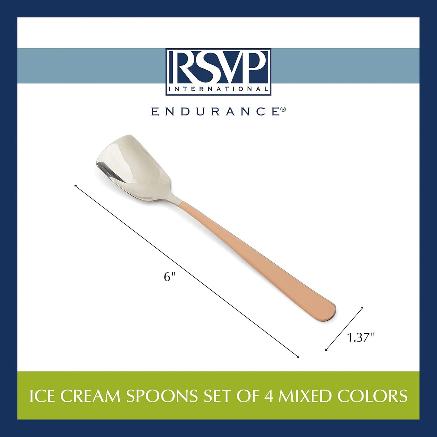 RSVP International Ice Cream Tool Collection, Dishwasher Safe, Large Handle, Scoop