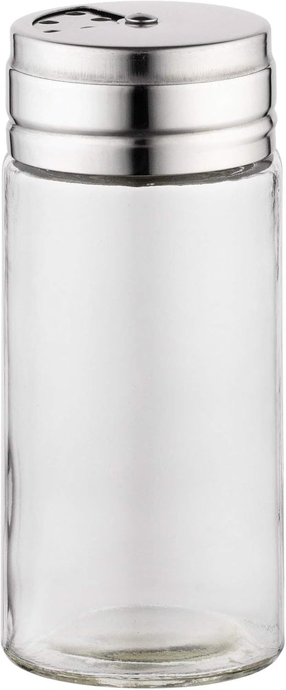 Fox Run 5167 Glass Spice Jar with Stainless Steel Shaker Lid, 6 Ounce, Clear Container for Seasonings, 1 Count (Pack of 1)