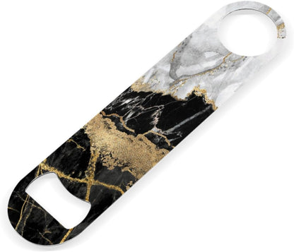 2 PACK Beer Bottle Opener, Stainless Steel Flat Bottle Openers,7 inch Metal Decor,Pink And Gold Marble