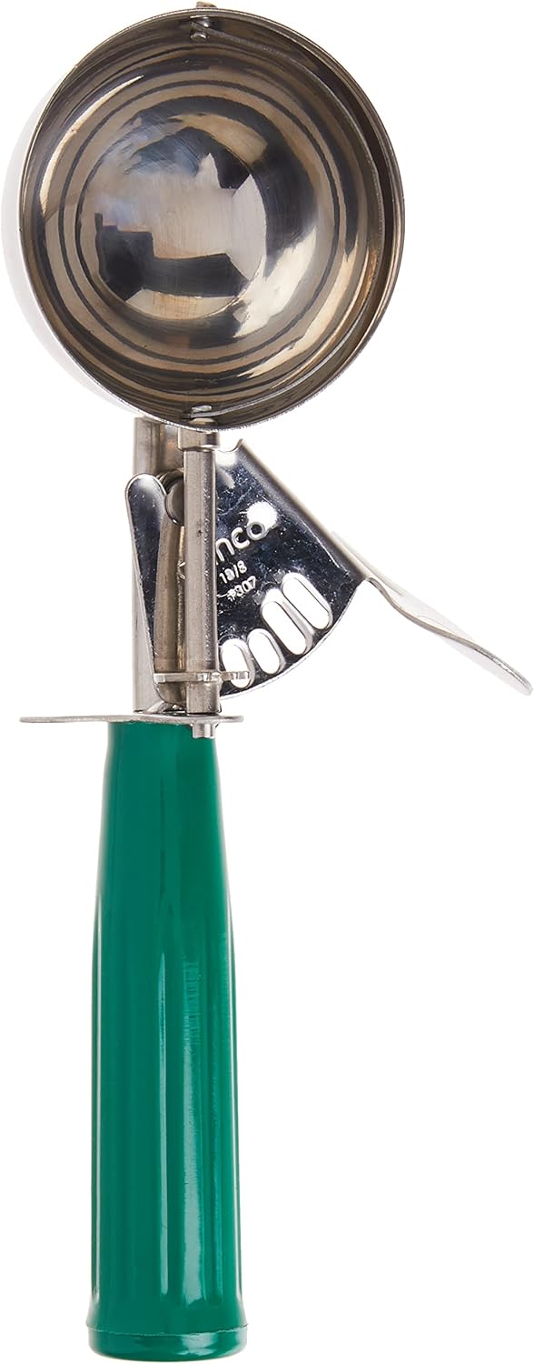 Winco Ice Cream Disher, Size 12, Plastic Hdl, Green