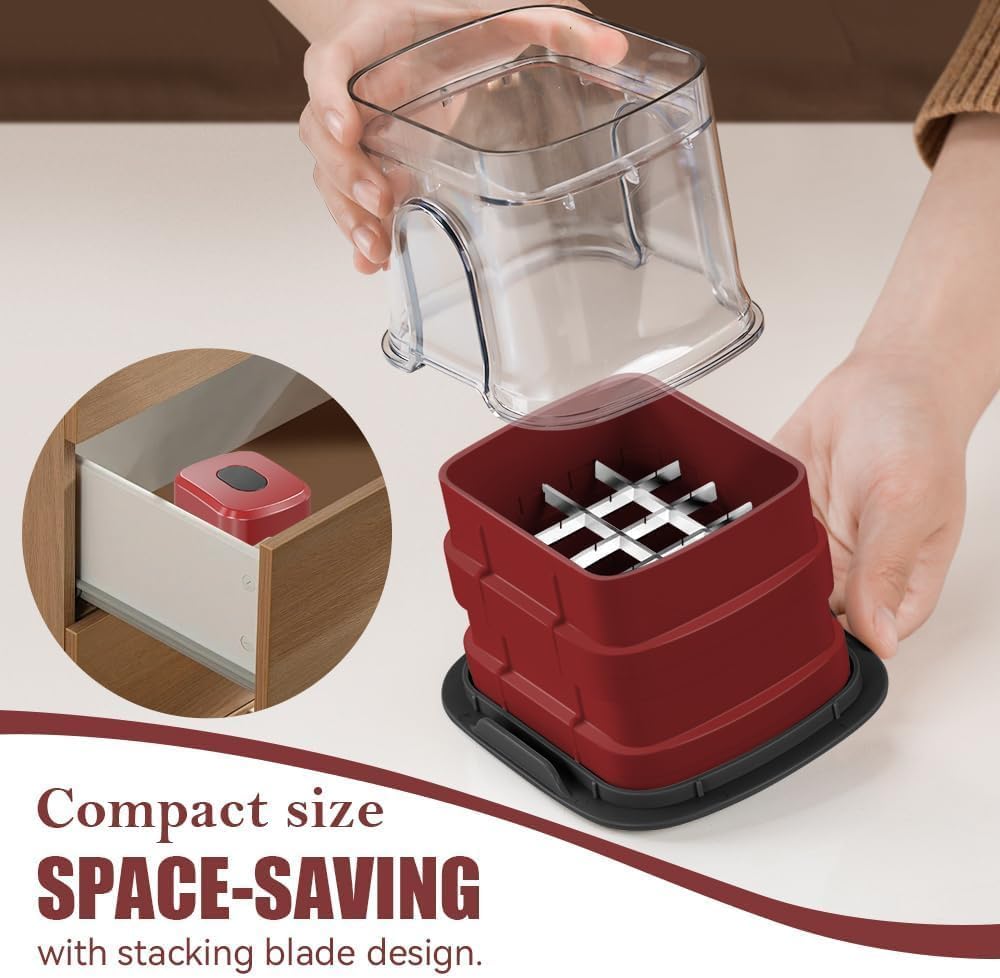Vegetable Fruit Chopper French Fries Cutter Potato Onion Tomato 3 Sizes Dicer (WHITE)