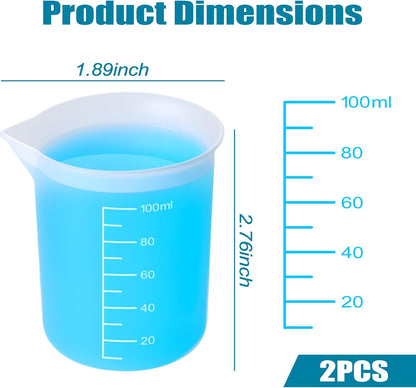 2PCS Silicone Laundry Detergent Cup, Durable Silicone Dispenser Cups, Reusable Laundry Detergent Measuring Cup for Liquid, Flexible Washable Liquid Measuring Cups for Home, Dormitory, Hotel