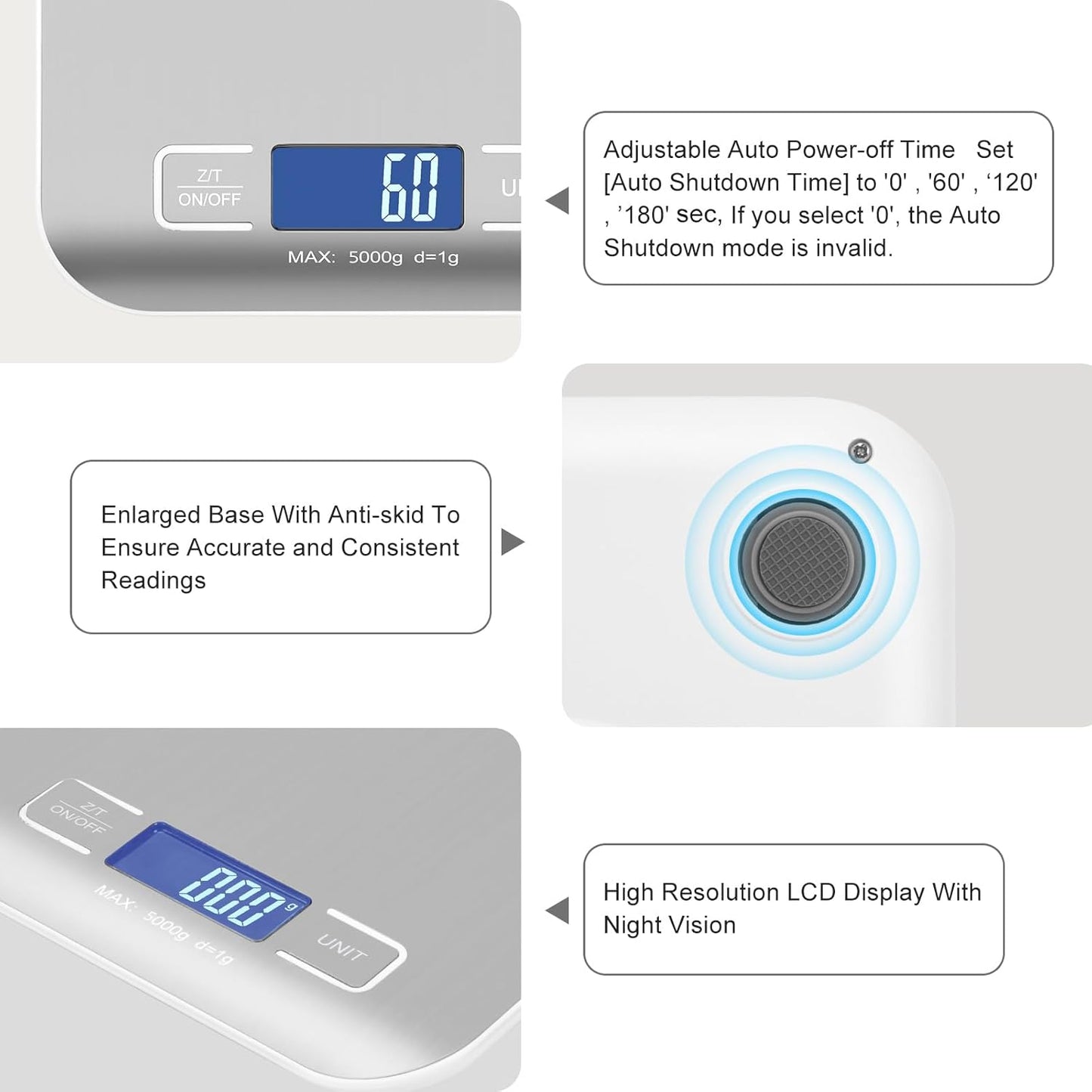 Digital Shipping Scale,Stainless Steel Panel, Accurate Portable Postal Scale for Packages, Small Business,Kitchen, Food, Handmade, Liquids, and Boutique (Rose Gold Battery(5kg/1g))
