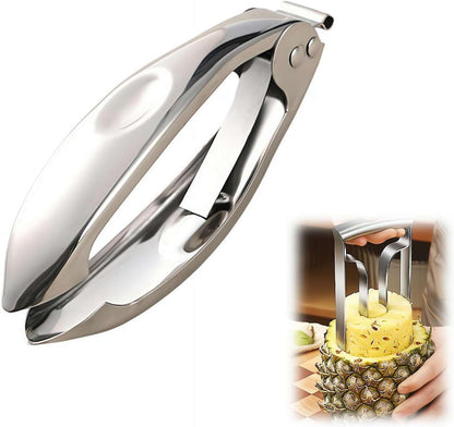 Stainless Steel Pineapple Corer – 304 Heavy Duty Fruit Slicer & Core Remover, 10-Second Pineapple Peeler Tool, Ergonomic Kitchen Gadget for Pineapple Rings, Easy Storage (7.9" Height)