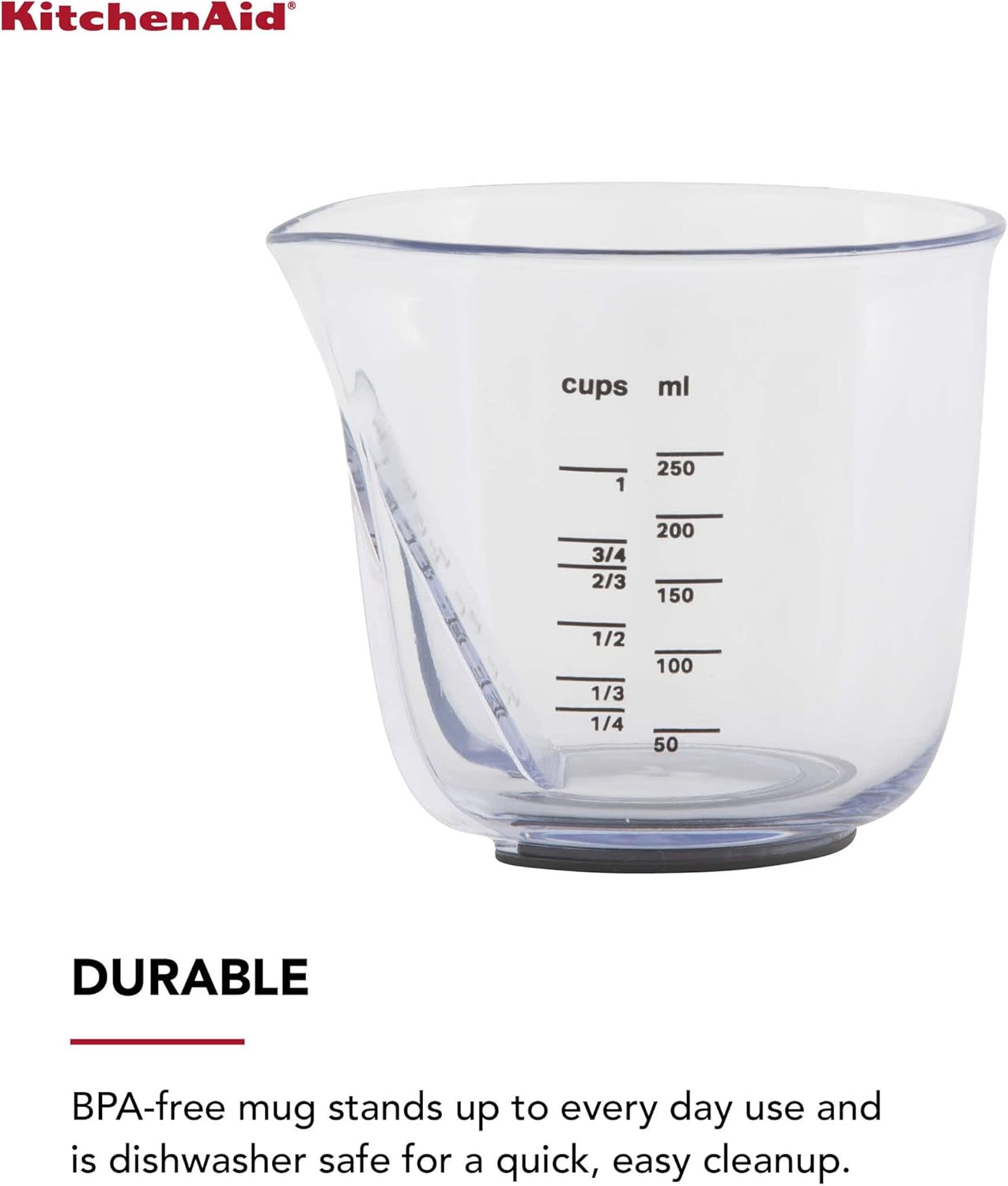 KitchenAid KQ298OSOBA Gourmet Set of 3 Measuring Jugs, Onyx