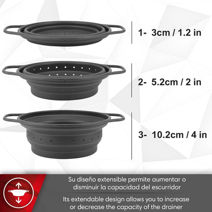 Magefesa Balance Collapsible Silicone Colander, 8-10 Inch