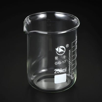 PATIKIL 10ml Low Form Glass Beaker, 3.3 Borosilicate Glass Graduated Printed Scale Measuring Cups with Spout for Kitchen Lab Liquids Transit Boiling