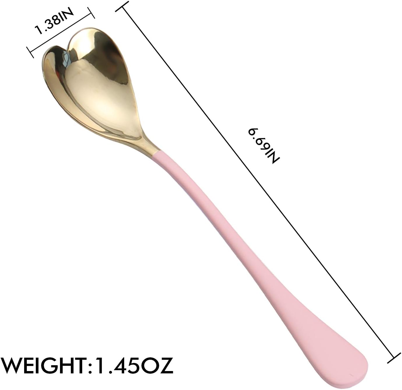 Mini Coffee Spoons, heart shaped, 4.9-inch18/10 Stainless Steel Spoon Set, set of 6