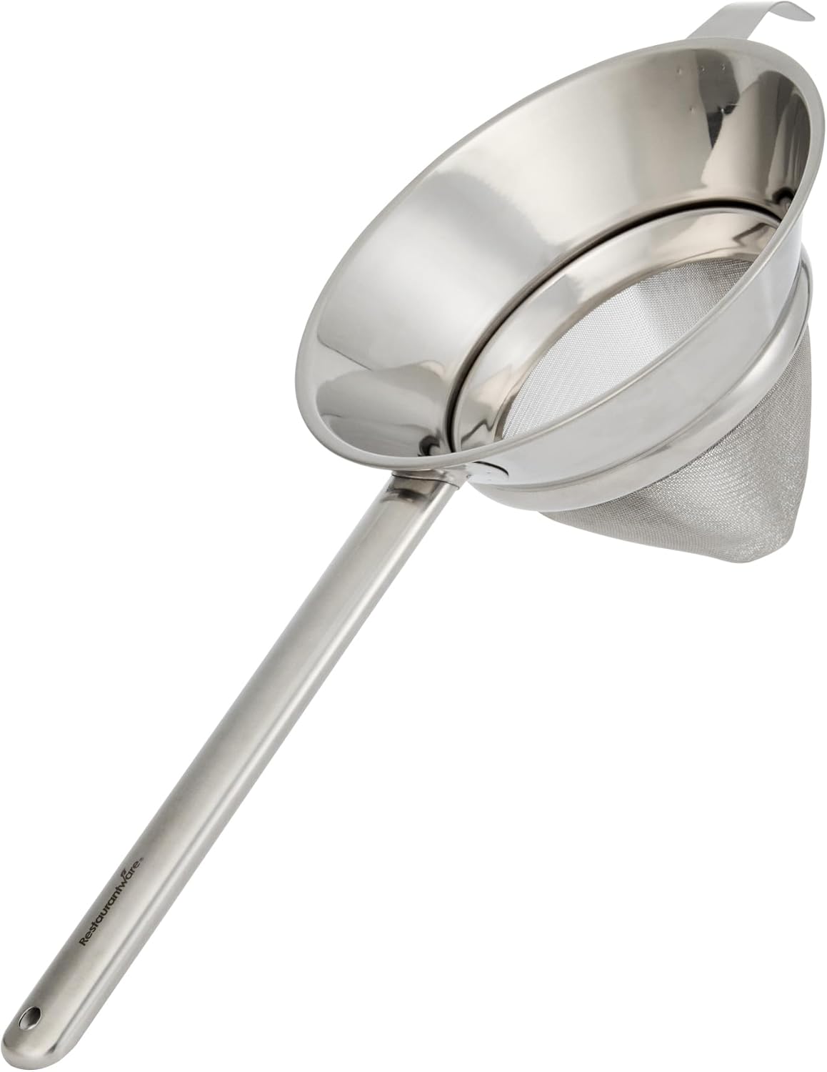 Restaurantware Fine Mesh Strainer Set of 3 Different Sizes with Silicone Handle Stainless Steel Extra Fine Mesh Strainer Heat-Resistant Handle Dishwasher-Safe for Rice, Quinoa, Pasta