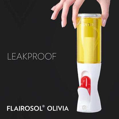 OLIVIA SIGNATURE Advanced Kitchen Oil Sprayer with Flairosol Technology, Fine Mist & Portion Control, Refillable Glass Olive Oil Cooking Spray Bottle for Air Fryer, Salad, BBQ, 130ml (Golden Leaves)