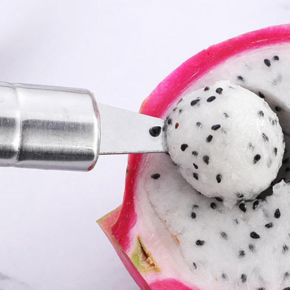 Double Melon Baller, Double Ended Headed Fruit Ice Cream Ball Spoon Stainless Steel Melon Baller Scoop for Watermelon, Ice Cream, Fruits, Meatball