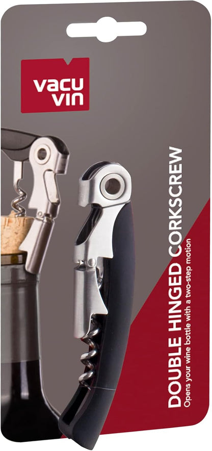 Vacu Vin Winged Corkscrew – Classic Two-Arm Wine Opener with Built-In Bottle Opener – Easy Cork Removal – Durable, Ergonomic Wine Bottle Opener – Ideal for Home, Kitchen & Bar Use
