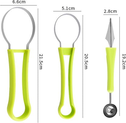 CoguZed Melon Baller Scoop Set, Melon Scooper and Fruit Carving Tools, Melon Baller with Cookie Scoop Set for Ice Cream, Melons & Cookie Dough