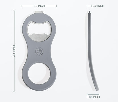 2 in 1 Magnetic Beer Bottle Opener for Refrigerator and RV with Cap Catcher, Soft Touch Silicone Surface Protect Fridge, Pop Can Soda Can Opener for Long Nails, Ideal Gift