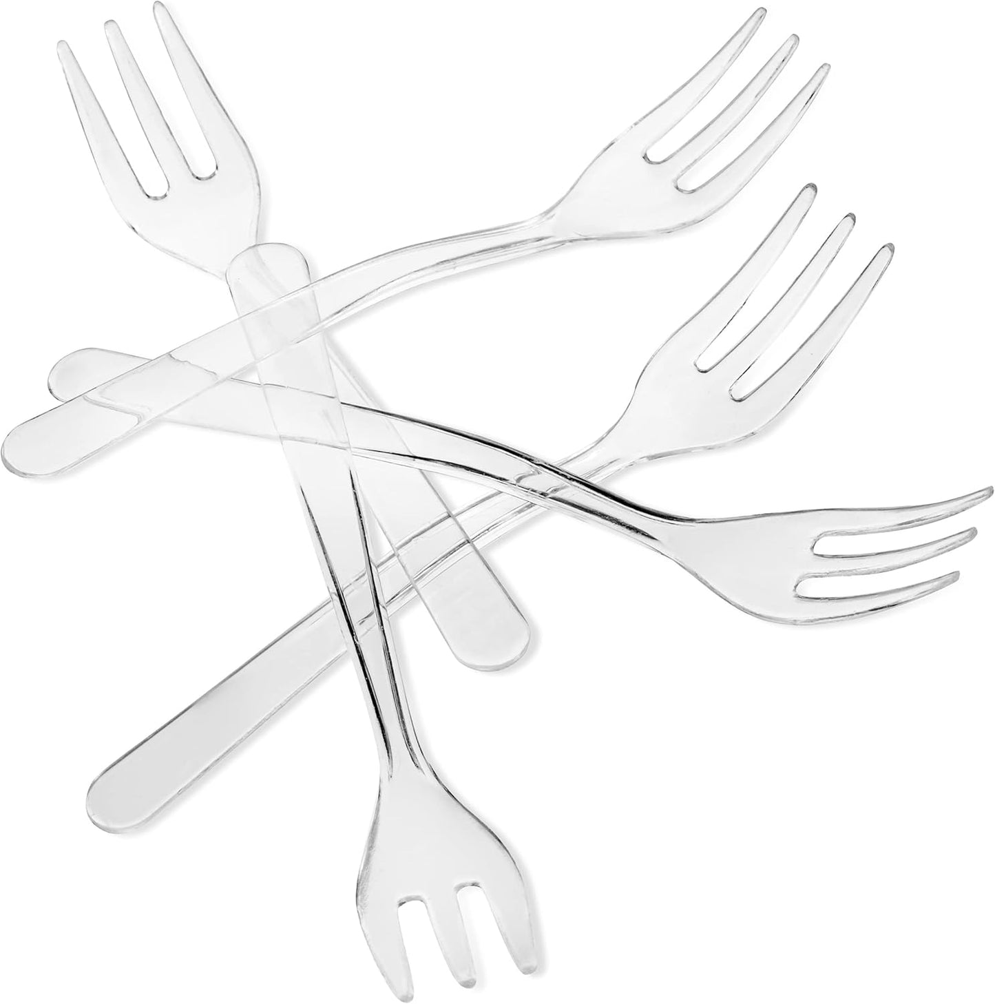 Loreso Plastic 50CT Mini Clear Dessert Spoons For Miniature Dessert Cups, Tasting Party, Sampling, Ice Cream, Small Catering Supplies - Reusable BPA Free Pack of 50