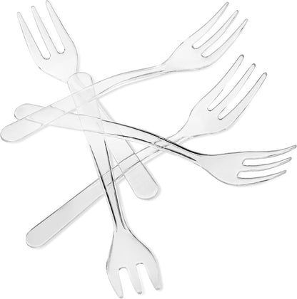 Loreso Plastic 50CT Mini Clear Dessert Spoons For Miniature Dessert Cups, Tasting Party, Sampling, Ice Cream, Small Catering Supplies - Reusable BPA Free Pack of 50