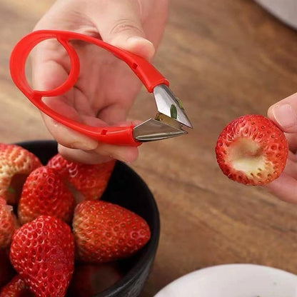 Strawberry Huller Stem Remover, Pineapple Corer Tool, Stainless Steel Tomato Corer and Fruit Veggie Hulling Tool for Pineapple Eyes, Non-Slip Ergonomic Kitchen Gadget for Berry Prep, Baking, Salad