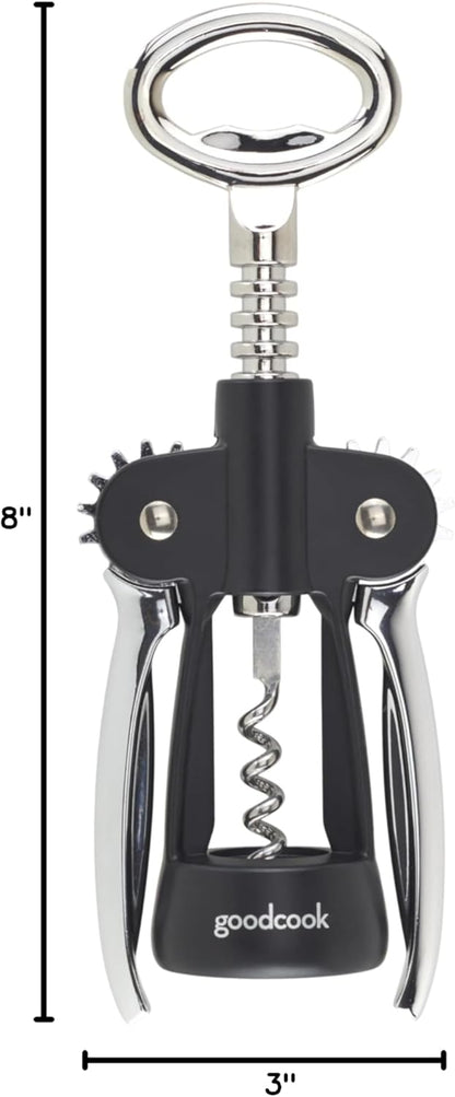 GoodCook Gourmet Deluxe Winged Corkscrew, Stainless Steel Worm, Universal Fit For All Cork Sizes
