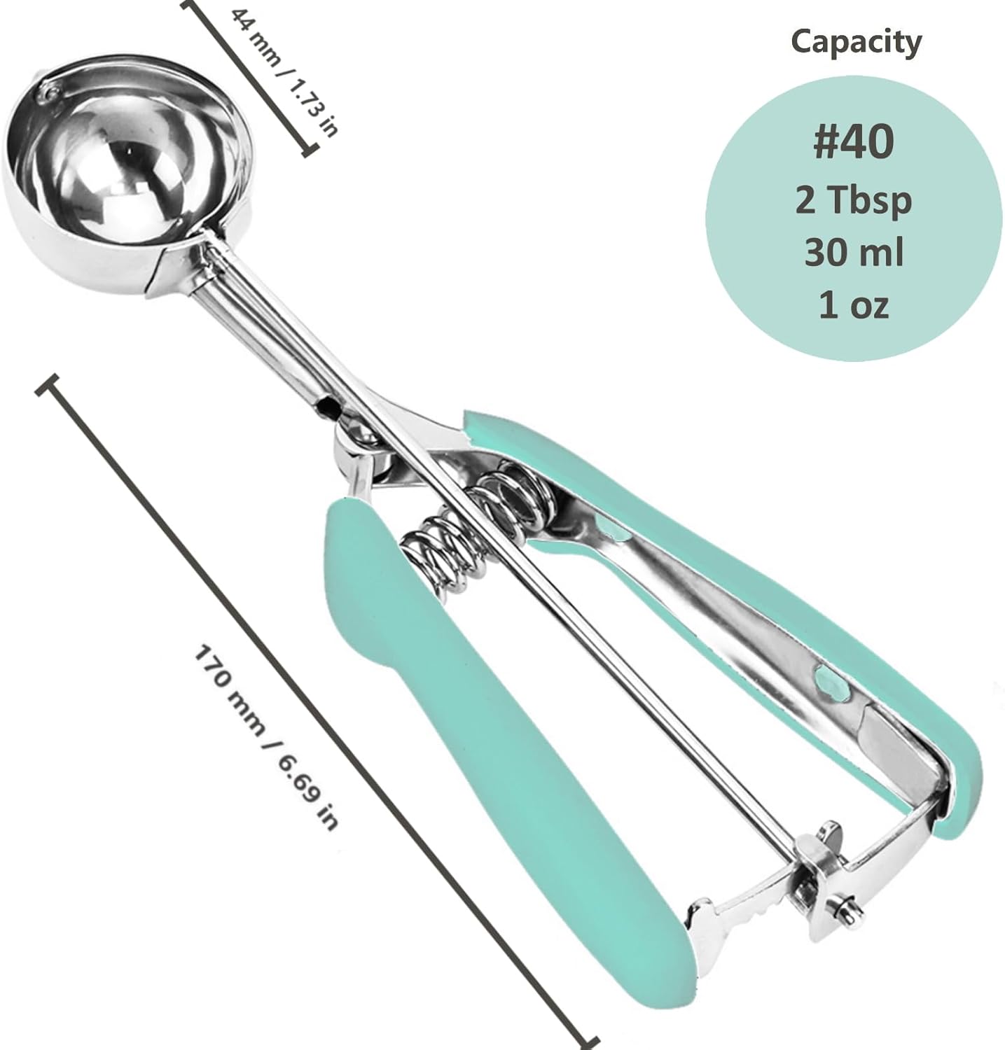 Ice Cream Scoop, 18/8 Stainless Steel Cookie Scoop, Cookie Scoops for Baking, 2 Tbsp/ 30 ml/ 1 oz Cookie Dough Scoop, Ice Cream Scooper with Trigger Release, Cookie Scooper for Baking