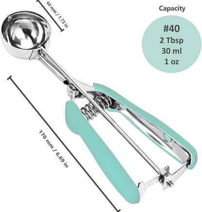 Ice Cream Scoop, 18/8 Stainless Steel Cookie Scoop, Cookie Scoops for Baking, 2 Tbsp/ 30 ml/ 1 oz Cookie Dough Scoop, Ice Cream Scooper with Trigger Release, Cookie Scooper for Baking