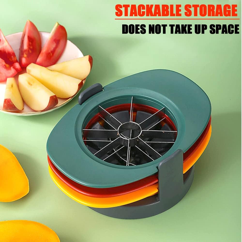 Fruit Slicer, Telawah 4 in 1 Mango Core Slicer with Vegetable Peeler and Cleaning Brush, Mango Core Remover, Tomato Wedge, Simple Kitchen Tools