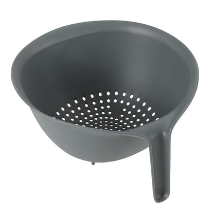 Oster Bluemarine 10-Inch Foldable Strainer – Collapsible Colander for Pasta, Vegetables, Fruits, Space-Saving Kitchen Tool, Blue/Grey Dishwasher Safe