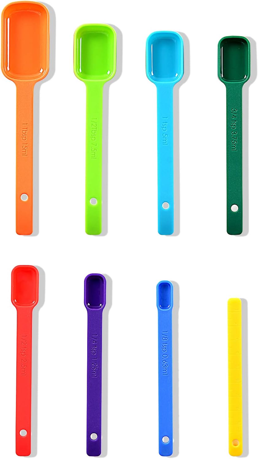 DOTINGHUX Plastic Measuring Spoons 8-Piece,Assorted Colors