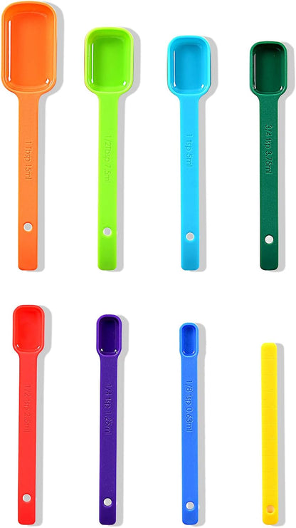 DOTINGHUX Plastic Measuring Spoons 8-Piece,Assorted Colors