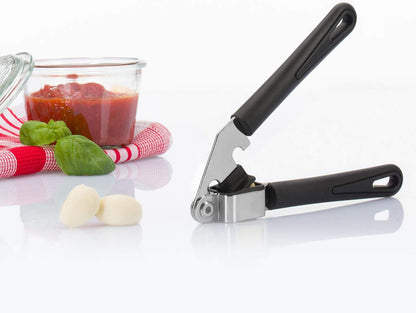 Westmark Germany Multipurpose Garlic Press with Olive Pitter, Nutcracker and Fish Scaler (Grey)