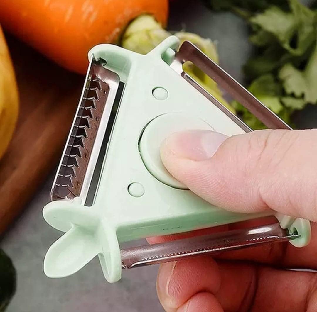 3 In 1 Multipurpose Stainless Steel Blade Vegetable and Fruit Peeler, Vegetable Julienne, Potato Peeler, Grater Slicer With 3 Rotary Detachable Sharp Blades (2 Pack)