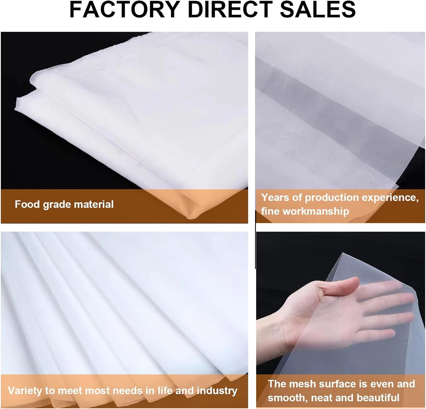 39 x 78 inch Food Grade Nylon Filter Mesh Fabric, 60 80 100 200 300 400 500 Mesh Filter, Ultra Fine Mesh Screen for Milk Juice Wine (200 Mesh)