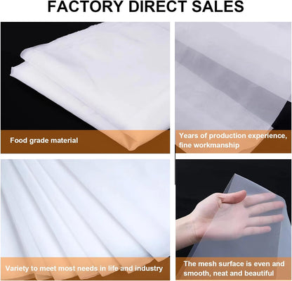 39 x 78 inch Food Grade Nylon Filter Mesh Fabric, 60 80 100 200 300 400 500 Mesh Filter, Ultra Fine Mesh Screen for Milk Juice Wine (200 Mesh)