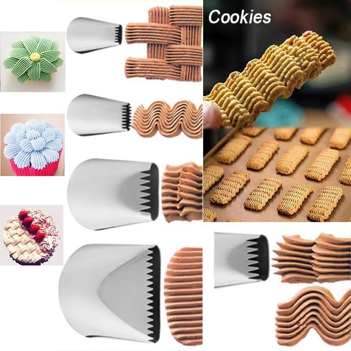 8 Pcs Rose Flower Piping Tips Set,Petal Icing Tips,PipingRose Nozzle,Stainless Steel Cake Decorating Pastry Tools, for CakeDecorating,with A Cleaning Brush (Rose-8pcs)